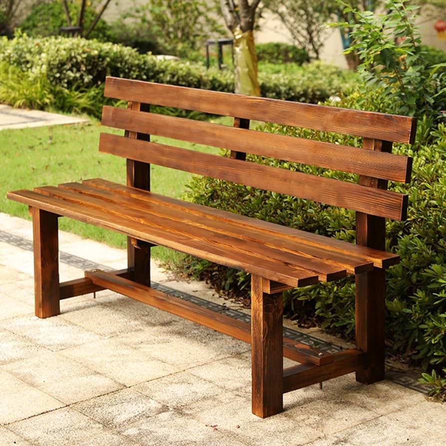 Amazon | 屋外用ベンチ、背もたれ付き木製ガーデンベンチ、2人用